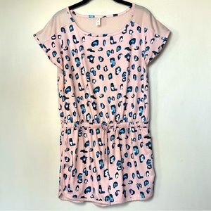Ideology Pink/Blue Cheetah Print Romper. Shorts- Size XXL